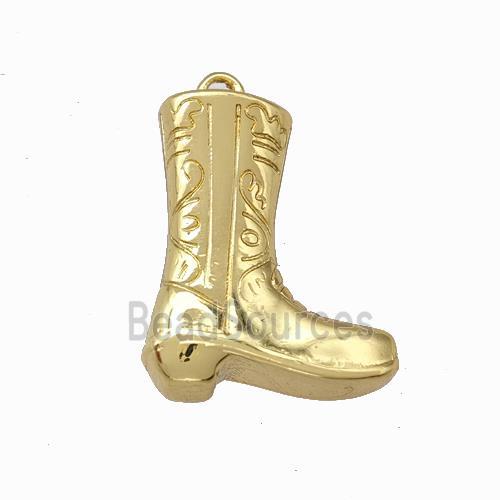 Cowboy Boot Charms Copper Shoe Pendant Gold Plated