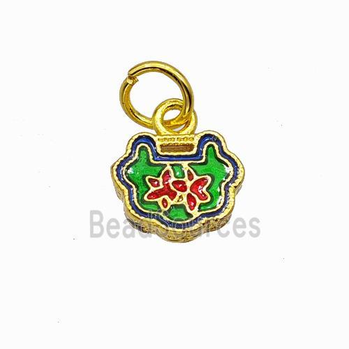 Copper Pendant Multicolor Painted Gold Plated