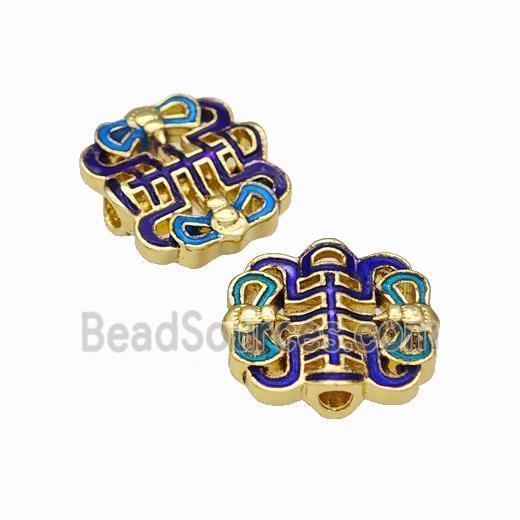 Copper Butterfly Beads Multicolor Painted Gold Plated