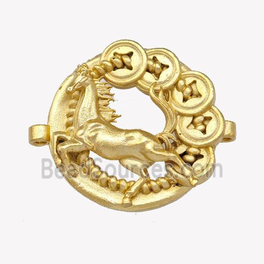 Copper Pegasus Charms Connector Horse Gold Plated