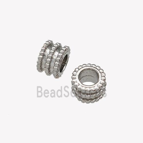 Copper Tube Beads Large Hole Platinum Plated