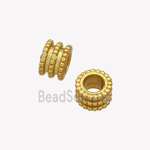 Copper Tube Beads Large Hole Gold Plated