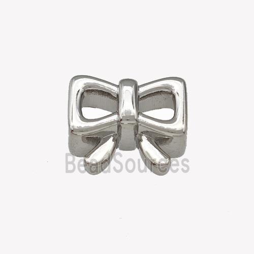 Copper Bow Beads 2Holes Platinum Plated