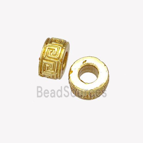 Copper Rondelle Beads Reander Large Hole Gold Plated