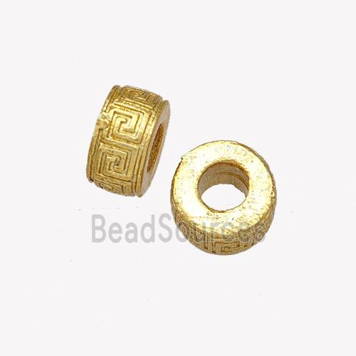 Copper Rondelle Beads Reander Large Hole Gold Plated