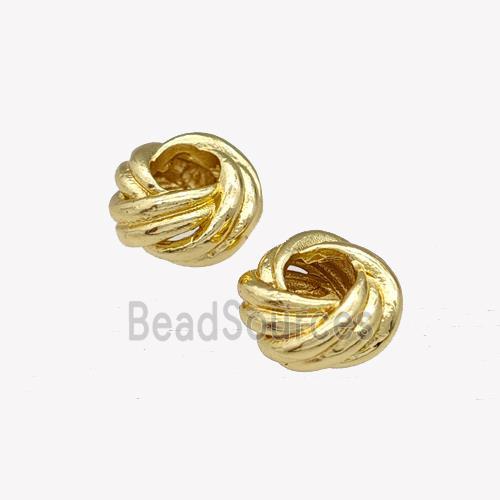 Copper Rondelle Beads Large Hole Gold Plated