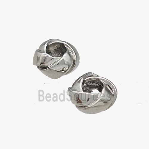 Copper Rondelle Beads Large Hole Platinum Plated