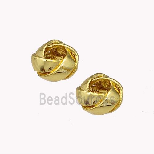 Copper Rondelle Beads Large Hole Gold Plated