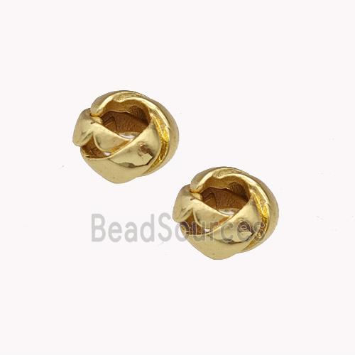 Copper Rondelle Beads Large Hole Gold Plated