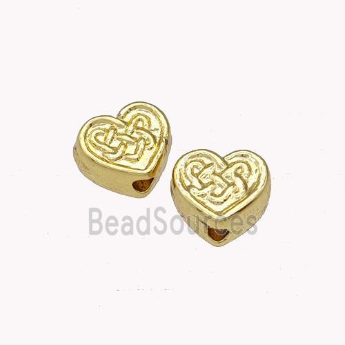 Copper Heart Beads Meander Gold Plated