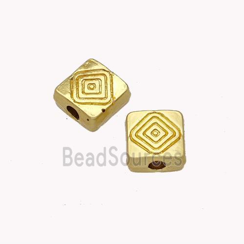 Copper Square Beads Meander Gold Plated