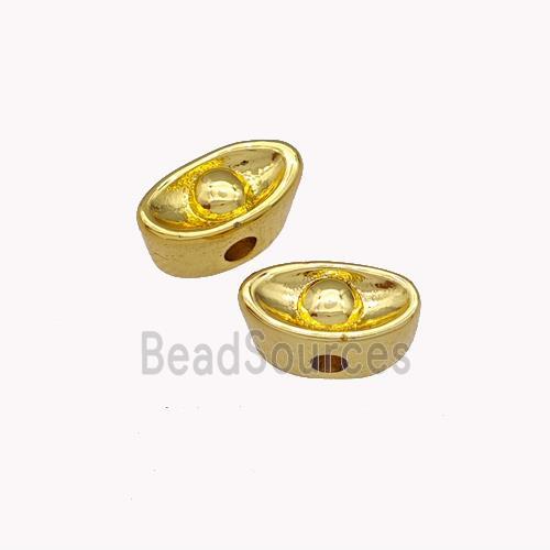 Copper Yuanbao Beads Gold Plated