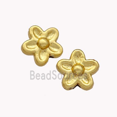 Copper Flower Beads Gold Plated