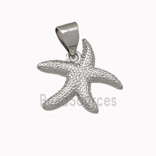 Copper Starfish Charms Pendant Platinum Plated