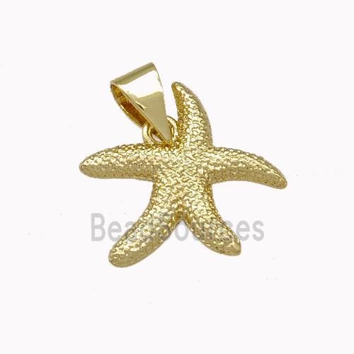 Copper Starfish Charms Pendant Gold Plated