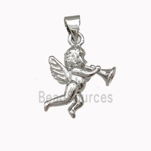 Copper Angel Pendant Platinum Plated