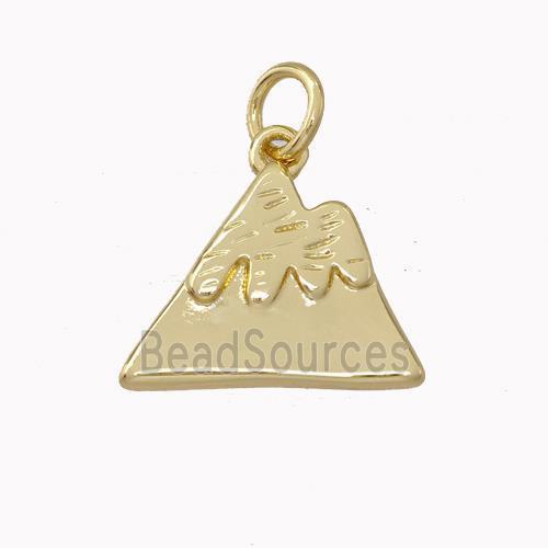 Mountain Charms Copper Pendant Gold Plated