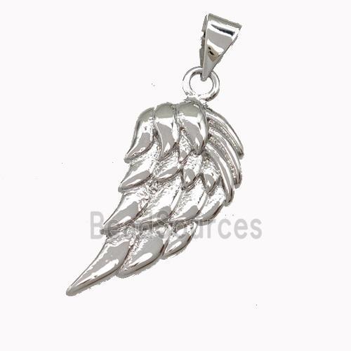 Copper Angel Wings Pendant Platinum Plated