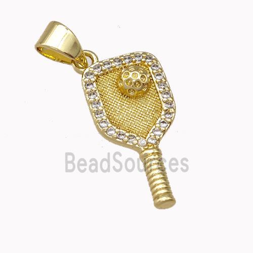 Copper Key Charms Pendant Pave Zirconia Gold Plated