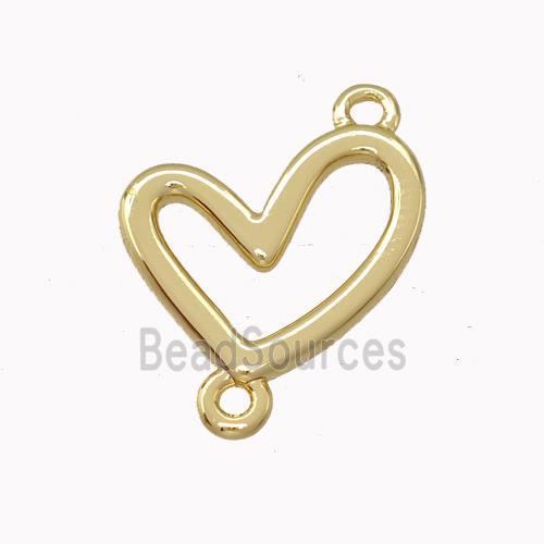 Copper Heart Connector Gold Plated