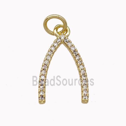 Copper Horseshoe Pendant Pave Zirconia Gold Plated