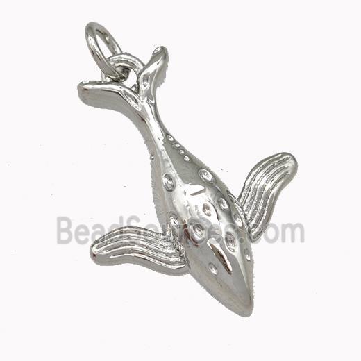 Copper Shark Charms Pendant Platinum Plated