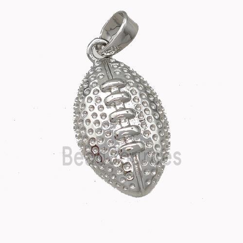 American Football Charms Copper Pendant Sport Platinum Plated