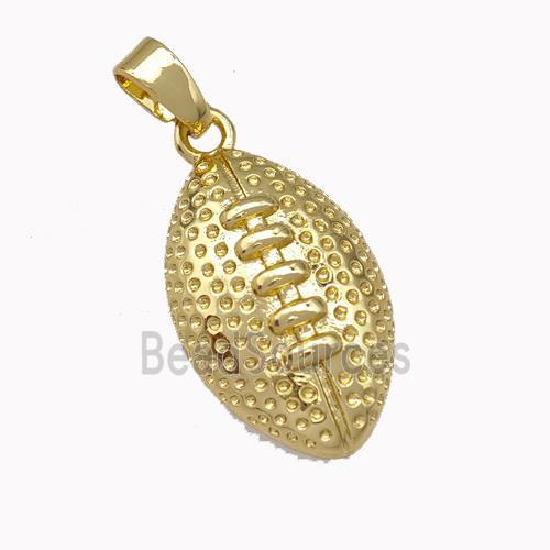 American Football Charms Copper Pendant Sport Gold Plated