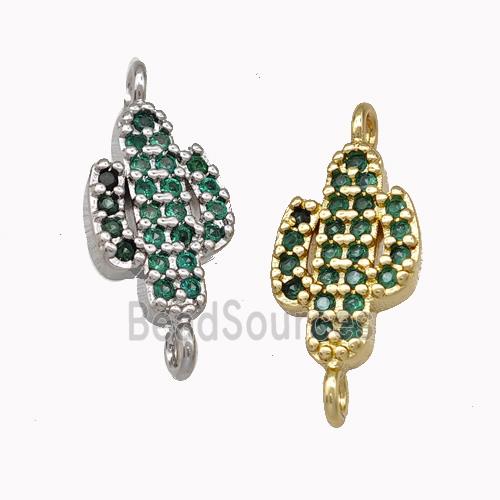 Copper Cactus Connector Pave Zirconia Mixed