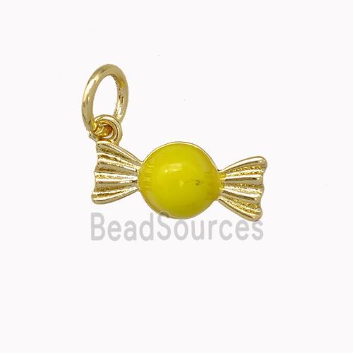 Candy Charms Copper Pendant Yellow Enamel Gold Plated