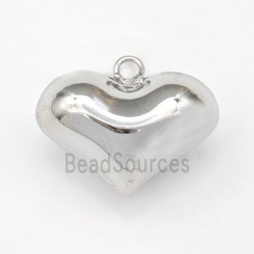 Copper Heart Pendant Hollow Platinum Plated