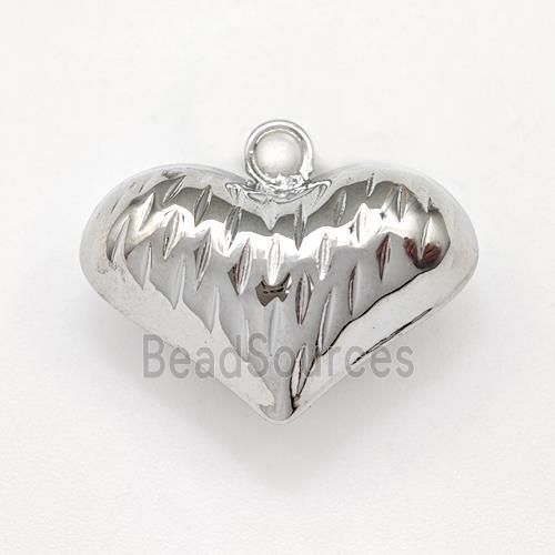 Copper Heart Pendant Hollow Platinum Plated