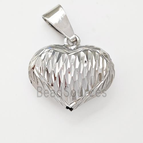 Copper Heart Pendant Hollow Platinum Plated