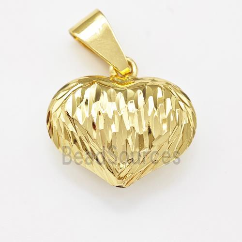 Copper Heart Pendant Hollow Gold Plated