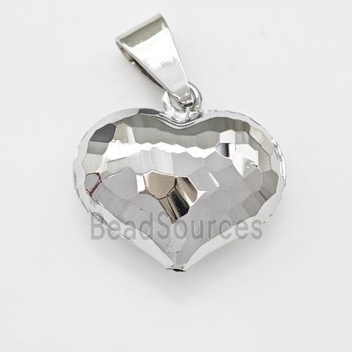 Copper Heart Pendant Hollow Platinum Plated