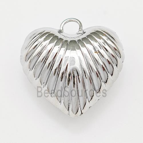 Copper Heart Pendant Hollow Platinum Plated