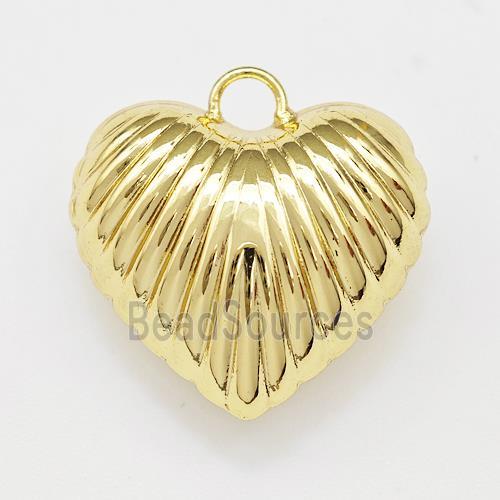 Copper Heart Pendant Hollow Gold Plated