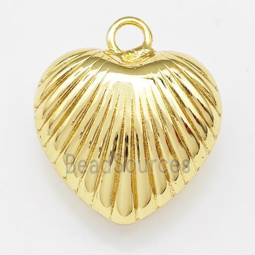 Copper Heart Pendant Hollow Gold Plated