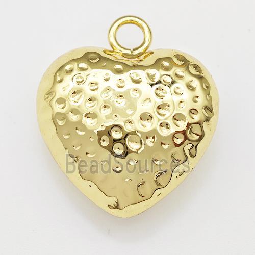 Copper Heart Pendant Hollow Gold Plated