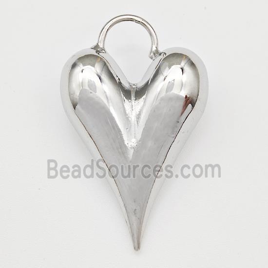 Copper Heart Pendant Hollow Platinum Plated