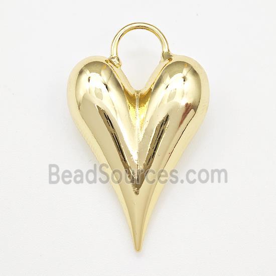 Copper Heart Pendant Hollow Gold Plated