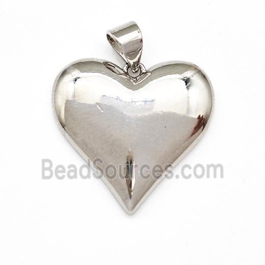 Copper Heart Pendant Platinum Plated