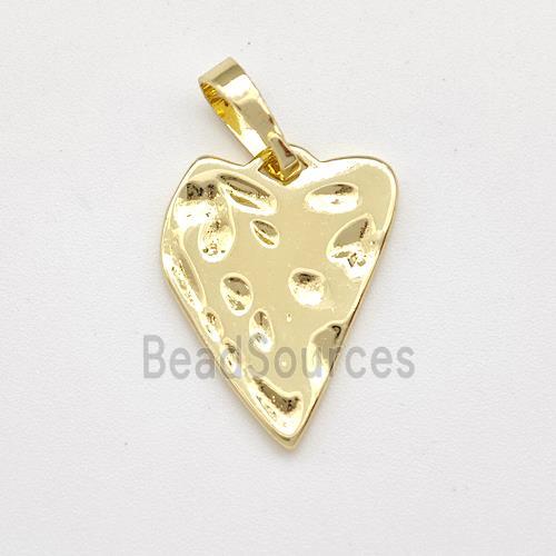 Copper Heart Pendant Hammered Gold Plated