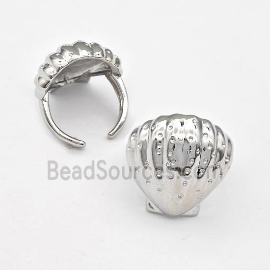 Copper Scallop Shell Rings Platinum Plated