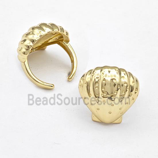 Copper Scallop Shell Rings Gold Plated