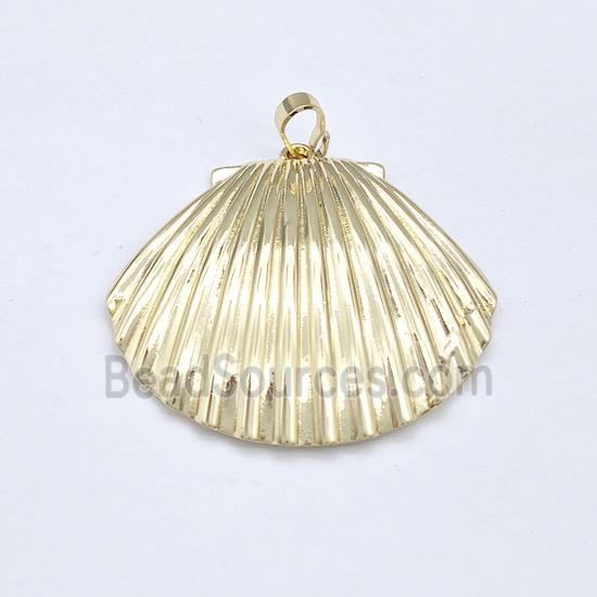 Copper Scallop Shell Pendant Gold Plated