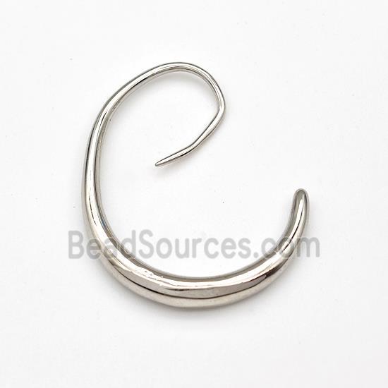 Copper Hook Earrings Platinum Plated