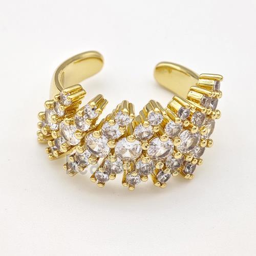 Copper Ring Micro Pave Zirconia Gold Plated