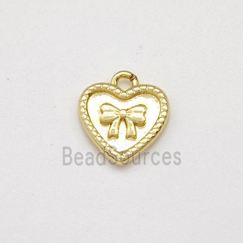 Copper Heart Pendant Bowknot Gold Plated