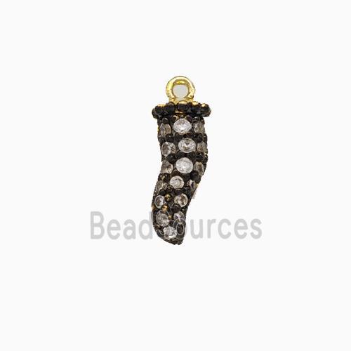 Copper Chili Pendant Micro Pave Zirconia Gold Plated